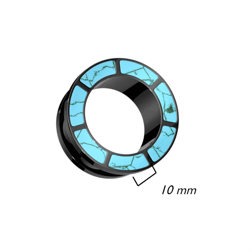 Tunnel Schwarz Türkis Innengewinde