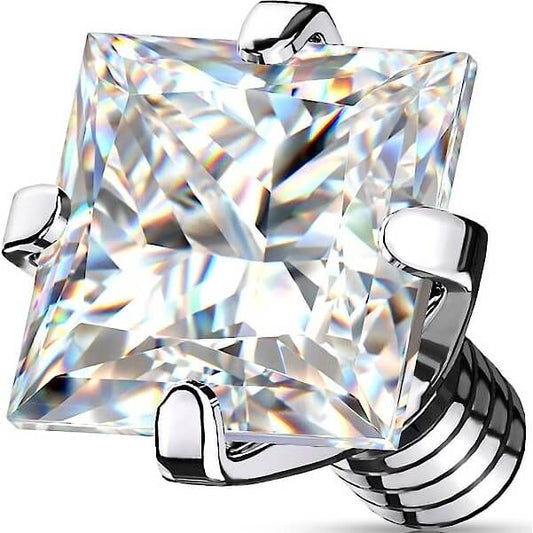 top square zirconia prong setting Internally Threaded