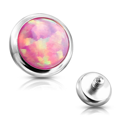 top flat round opal bezel setting Internally Threaded