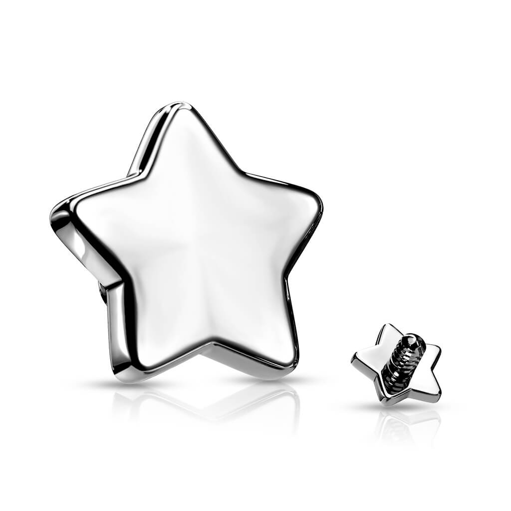 Titanium top flat star silver Internally Threaded