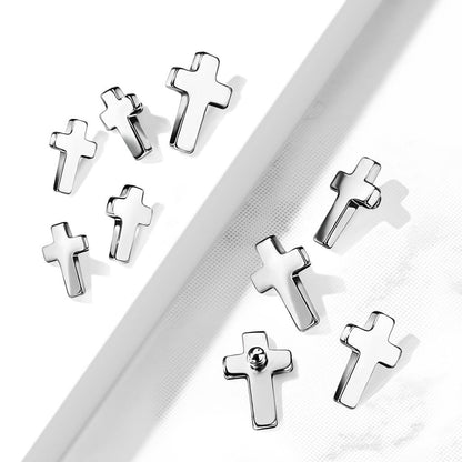 Titanium top flat cross silver Internally Threaded