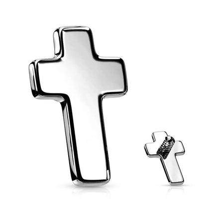 Titanium top flat cross silver Internally Threaded