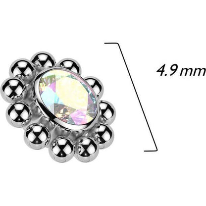 Titanium flower zirconia with beaded ball edge Internally Threaded