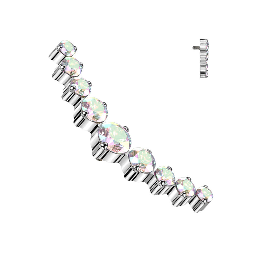 Titane Embout Embout 9 Zircones Filetage Interne