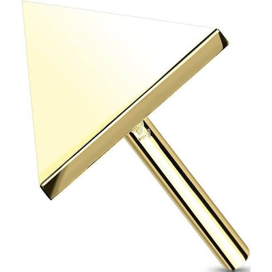 Or 14kt Embout Embout Triangle Plat Enfoncer