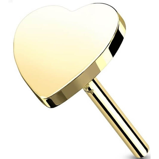 Oro 14 kt Superiore a Cuore piatto Push-In