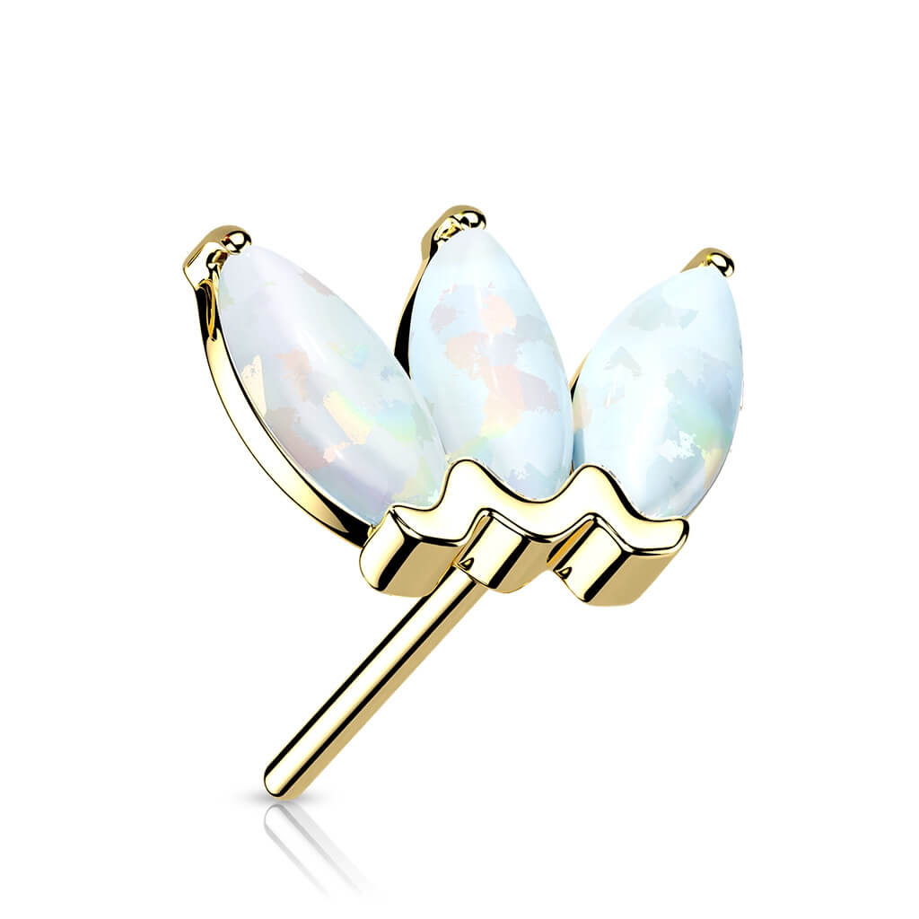 14 Karat Gold Top 3 Opal Gelbgold Weißgold Push-In