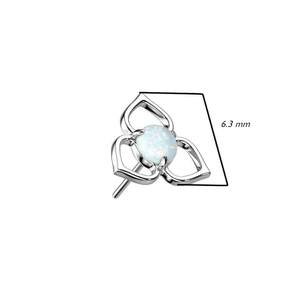 Oro 14 kt Superiore a Fiore con Zircone/Opale Push-In