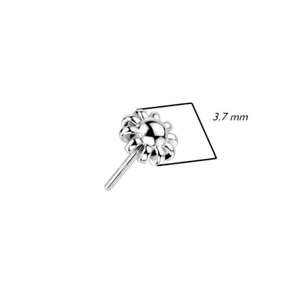 Or 14kt Embout Embout Fleur Enfoncer