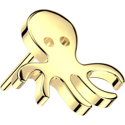 Solid Gold 14 Carat top octopus Push-In