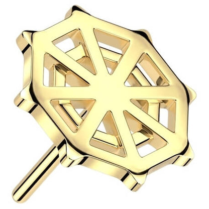 Solid Gold 14 Carat top spider web Push-In