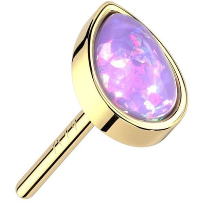 14 Karat Gold Tropfen Opal Push-In