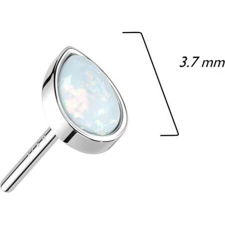 Solid Gold 14 Carat Drop Opal Push-In