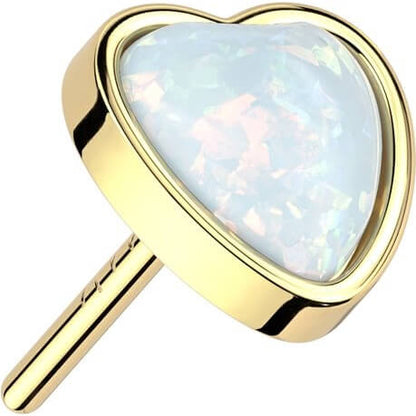 14 Karat Gold Herz Opal Push-In