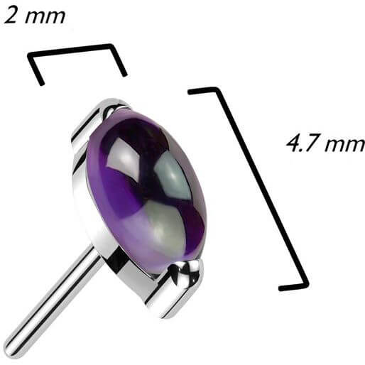 Titane Embout Marquise Pierre Semi-précieuse Enfoncer