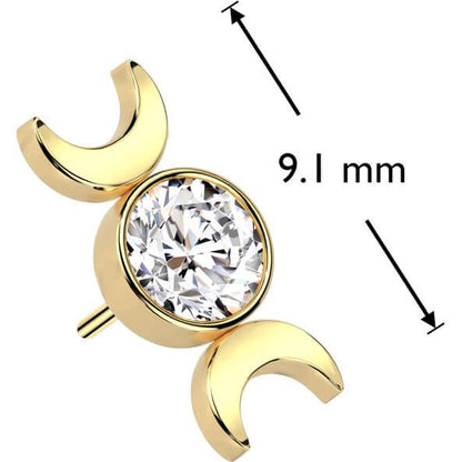 Titanium top moon zirconia bezel setting Push-In