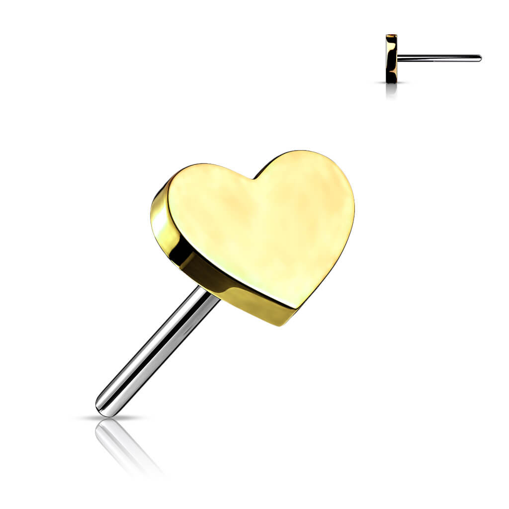 Titanium Top Flat Heart Push-In