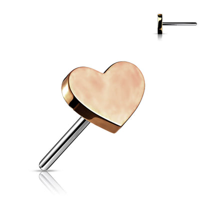 Titanium Top Flat Heart Push-In