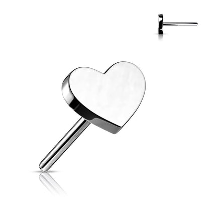 Titanium Top Flat Heart Push-In