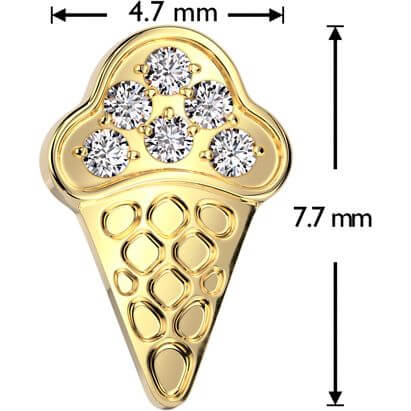 Titane Embout cornet de glace zircone Enfoncer