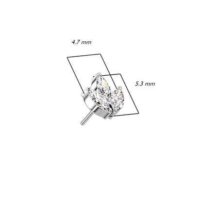 Titan Top Marquise Schliff 3 Zirkonia Push-In