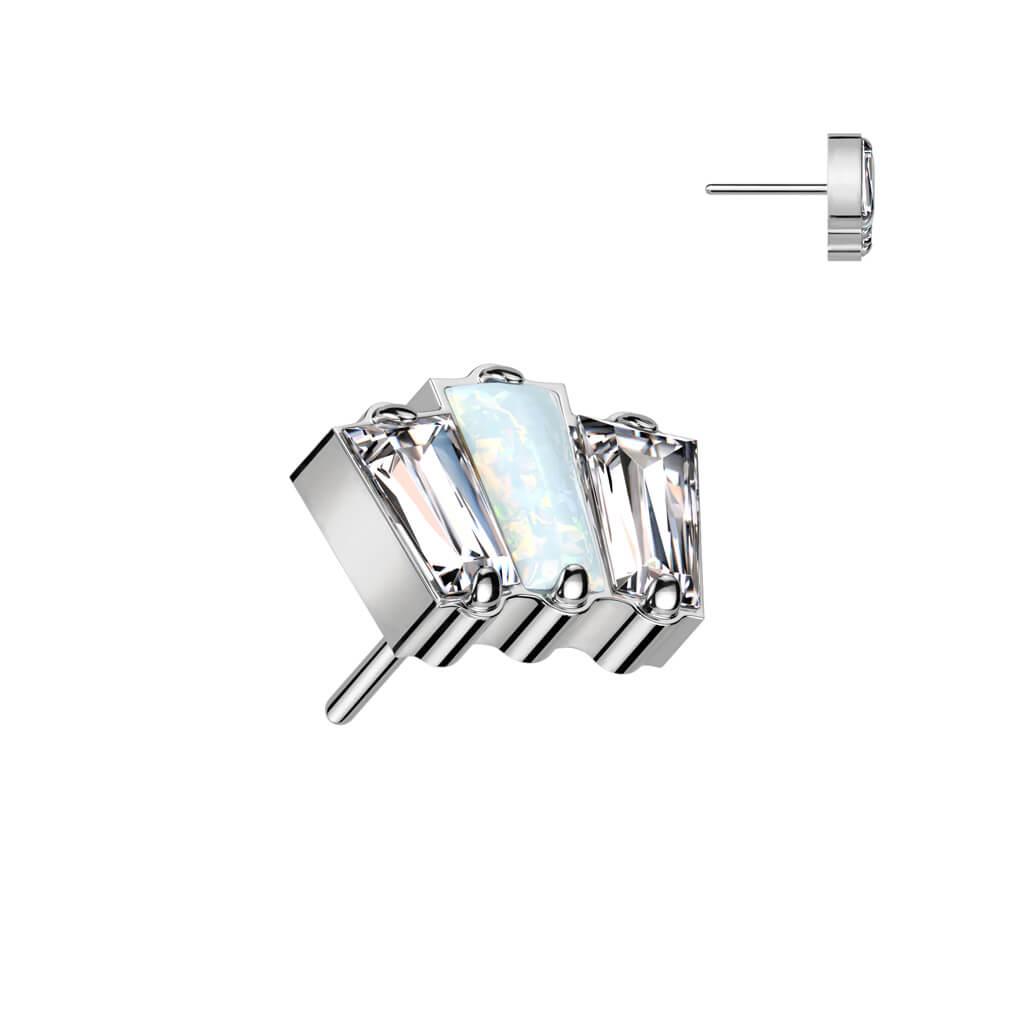 Titanium top 3 zirconias or opals Push-In