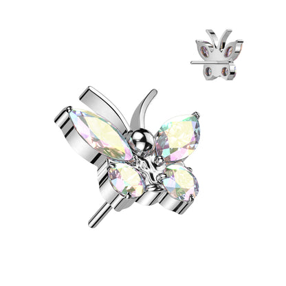 Embout Embout Papillon Zircone Enfoncer