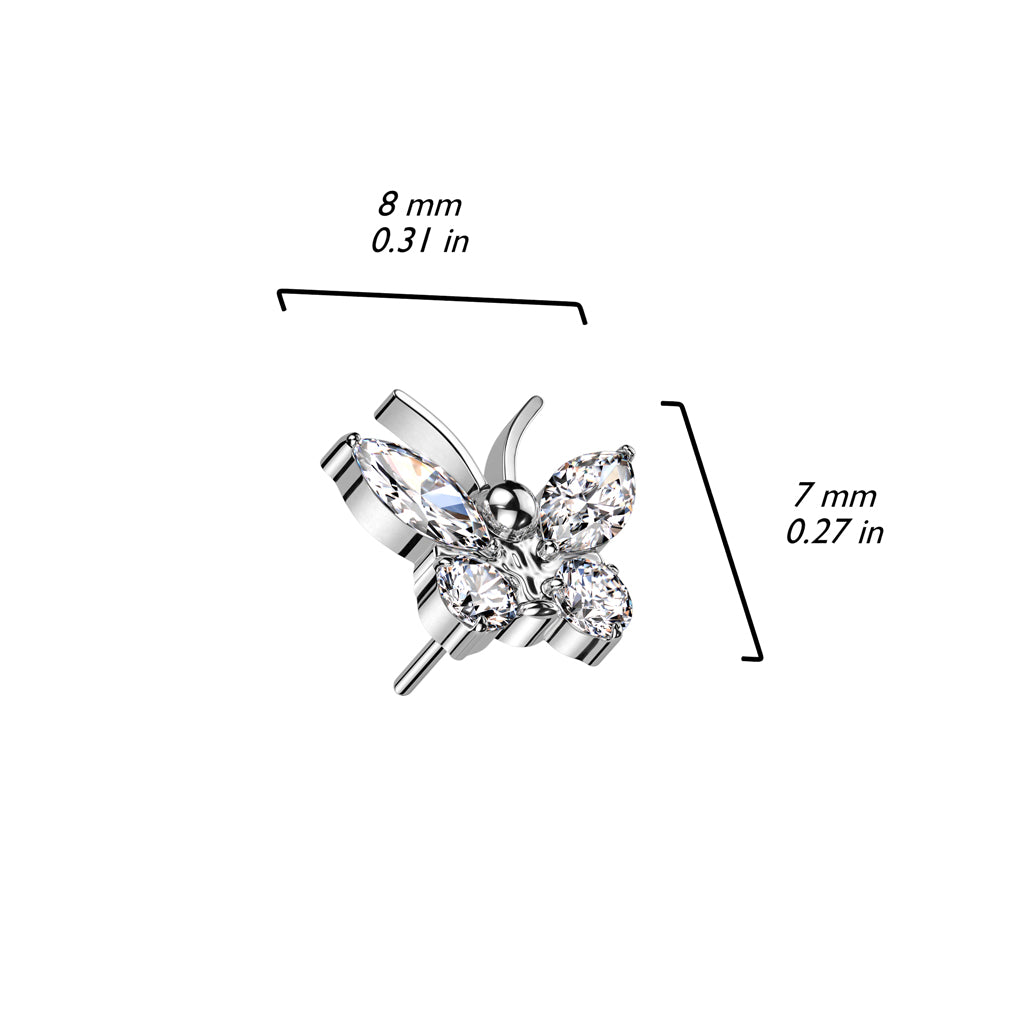 Embout Embout Papillon Zircone Enfoncer