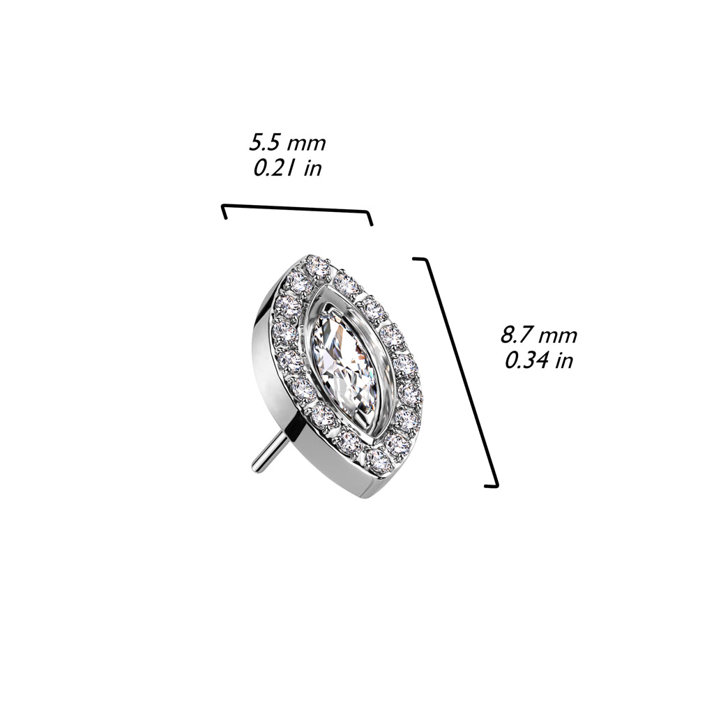 Embout Embout Marquise Zircone Enfoncer