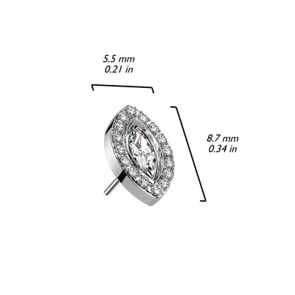 Top Marquise Cut Zirconia Push-In