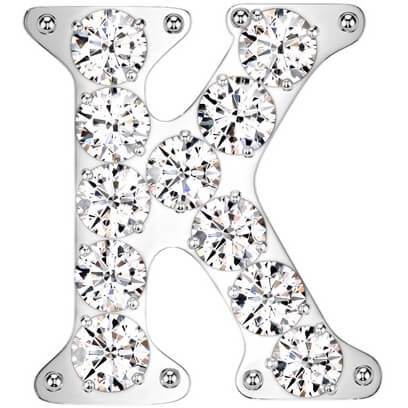 Titanium top alphabet initial zirconia Push-In