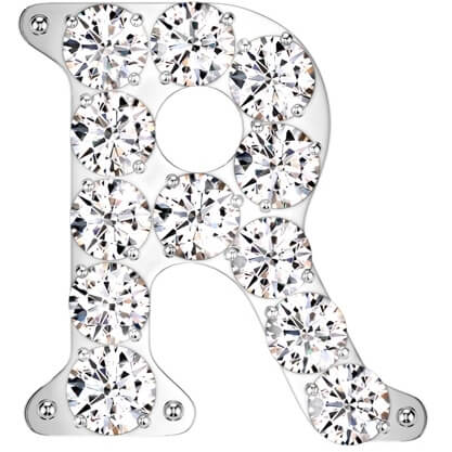 Titanium top alphabet initial zirconia Push-In