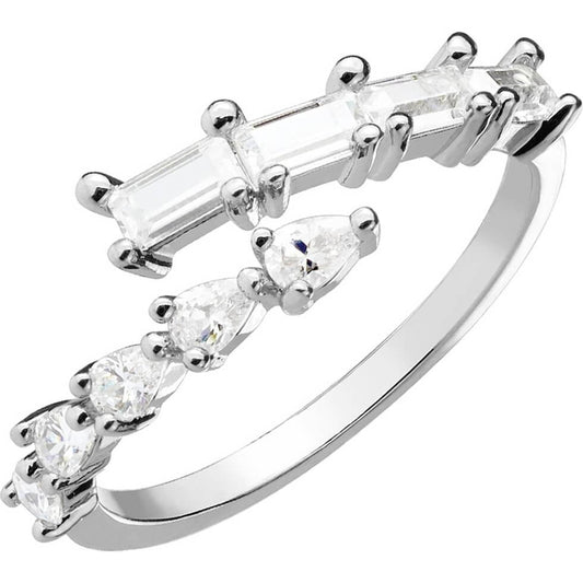 Princess Cut Zirconia Adjustable Silver