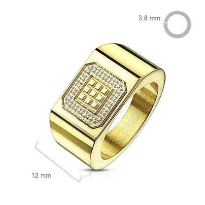 Square Zirconia Gold