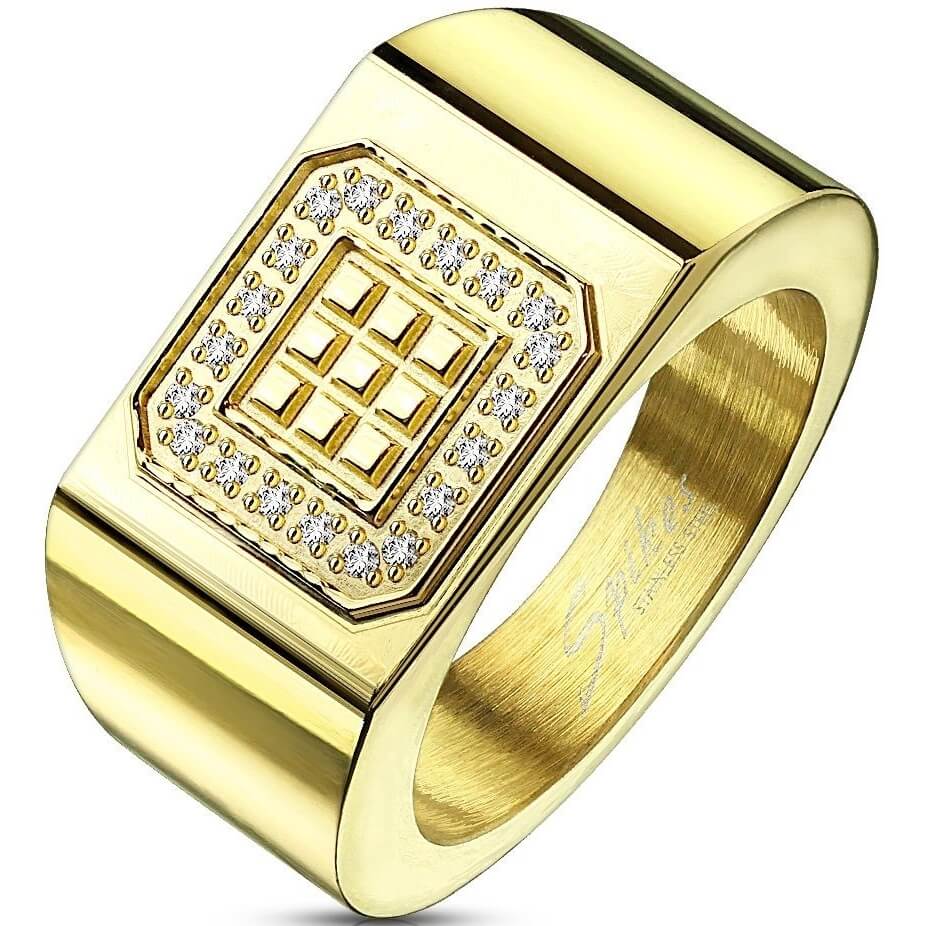 Square Zirconia Gold