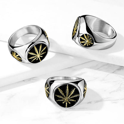 Hemp Leaf Gold Silver