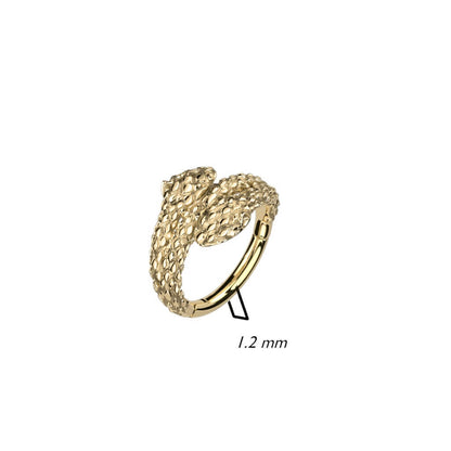 Anello Piercing Doppia testa di serpente Clicker