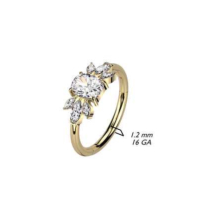 Anneau Fleur Zircone Cliqueur