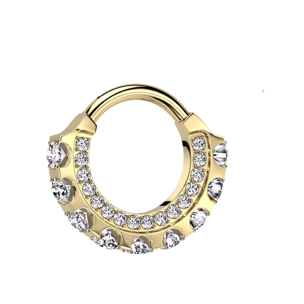 Anello Piercing Zirconi Clicker