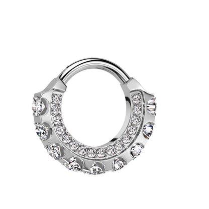 Anello Piercing Zirconi Clicker