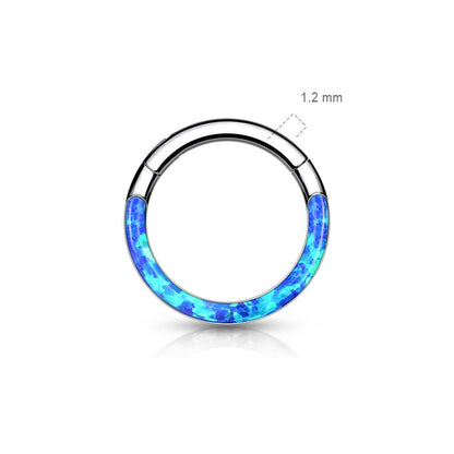 Titanio Anello Piercing Opale Clicker