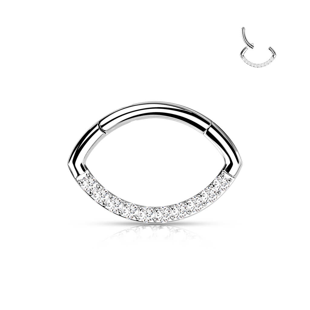 Titan Ring Oval Zirkonia Clicker