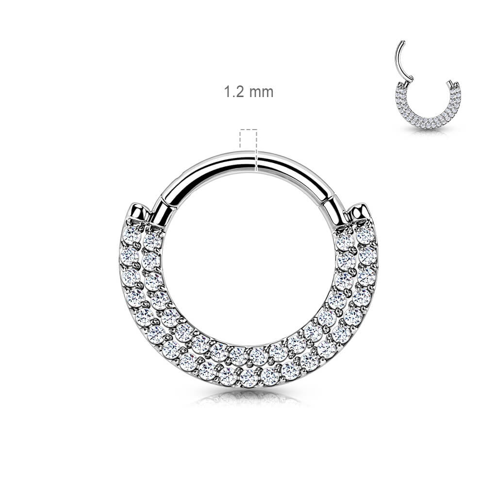 Titanio Anello Piercing Zirconi Clicker