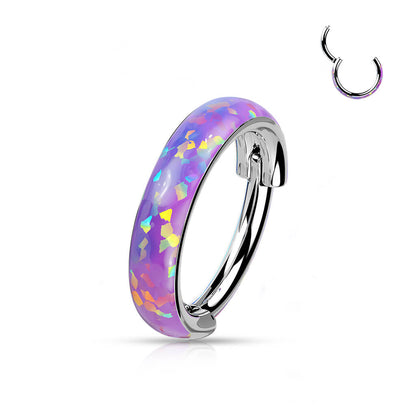 Titanium Ring Opal Clicker