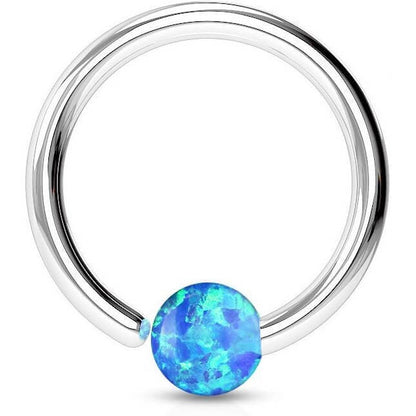 Ring Kugel Opal Silber Biegbar