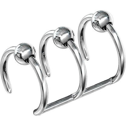 Fake Ear Piercing Triple Line Ball Silver Bendable