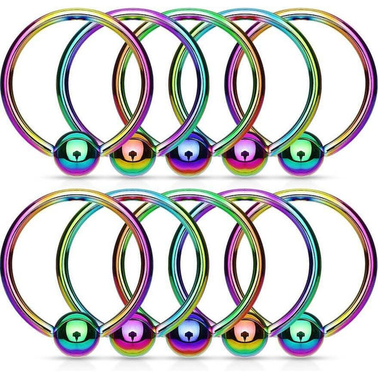 Titanium Ring Ball Rainbow Captive Bead