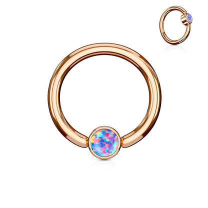 Ring Flat Opal Captive Bead