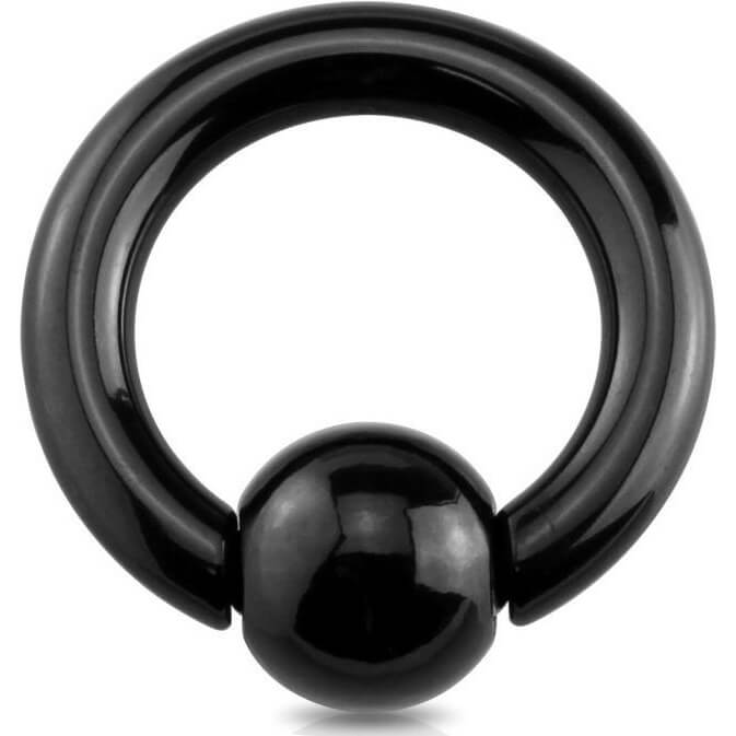 Anillo Bola Negra Cierre de bola