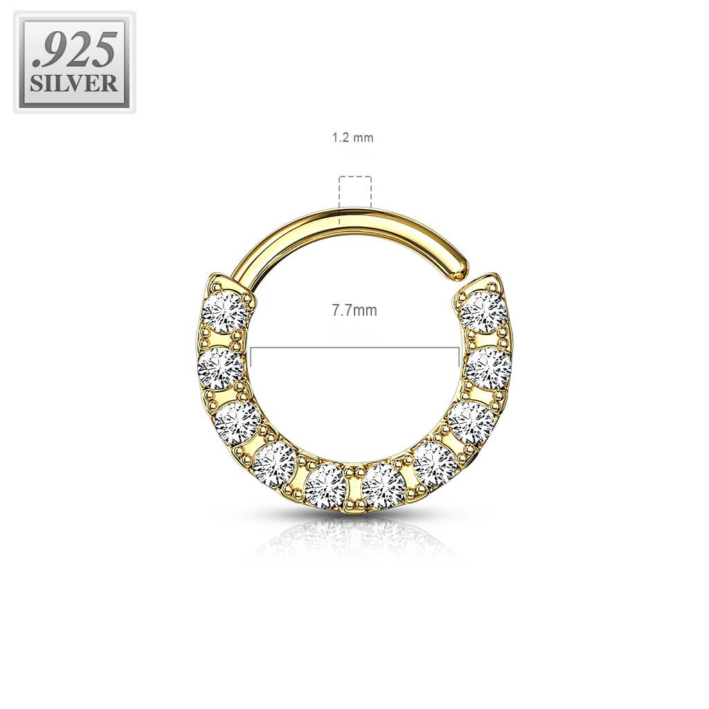 Argent 925 Anneau Zircone Pliable